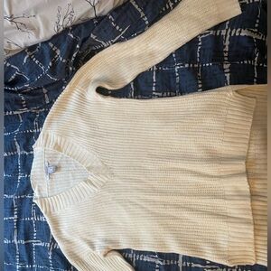 Revamped Cream V-Neck Sweater